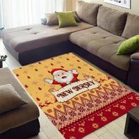 New Jersey Christmas Area Rug Cheerful Santa Claus Xmas Pattern - Wonder Print Shop