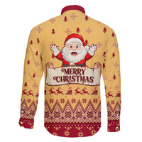 New Jersey Christmas Family Matching Off Shoulder Long Sleeve Dress and Hawaiian Shirt Cheerful Santa Claus Xmas Pattern - Wonder Print Shop