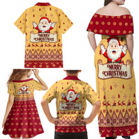 New Jersey Christmas Family Matching Off Shoulder Maxi Dress and Hawaiian Shirt Cheerful Santa Claus Xmas Pattern - Wonder Print Shop