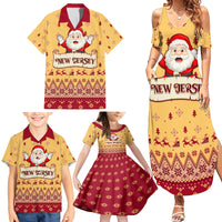 New Jersey Christmas Family Matching Summer Maxi Dress and Hawaiian Shirt Cheerful Santa Claus Xmas Pattern - Wonder Print Shop
