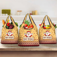 New Jersey Christmas Grocery Bag Cheerful Santa Claus Xmas Pattern