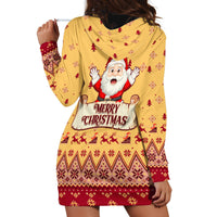New Jersey Christmas Hoodie Dress Cheerful Santa Claus Xmas Pattern - Wonder Print Shop