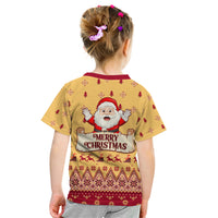 New Jersey Christmas Kid T Shirt Cheerful Santa Claus Xmas Pattern - Wonder Print Shop