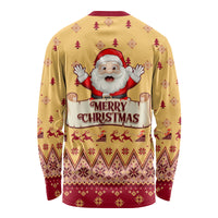 New Jersey Christmas Long Sleeve Shirt Cheerful Santa Claus Xmas Pattern - Wonder Print Shop