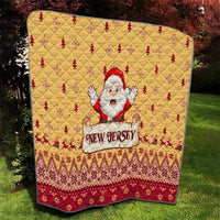 New Jersey Christmas Quilt Cheerful Santa Claus Xmas Pattern - Wonder Print Shop