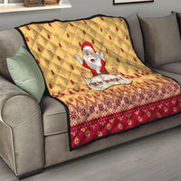 New Jersey Christmas Quilt Cheerful Santa Claus Xmas Pattern - Wonder Print Shop