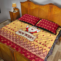 New Jersey Christmas Quilt Bed Set Cheerful Santa Claus Xmas Pattern - Wonder Print Shop