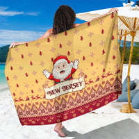 New Jersey Christmas Sarong Cheerful Santa Claus Xmas Pattern - Wonder Print Shop
