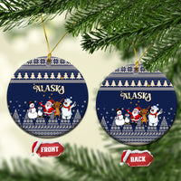 Alaska Christmas Ceramic Ornament Santa Claus With Snowman Reindeer Penguin - Wonder Print Shop