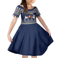Custom Alaska Christmas Family Matching Tank Maxi Dress and Hawaiian Shirt Santa Claus With Snowman Reindeer Penguin - Wonder Print Shop