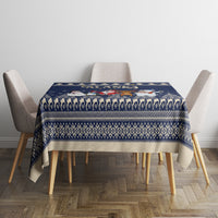 Custom Alaska Christmas Tablecloth Santa Claus With Snowman Reindeer Penguin - Wonder Print Shop