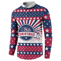 USA Christmas Button Sweatshirt The Stars and Stripes Xmas Style - Wonder Print Shop