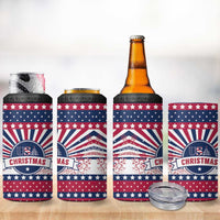 USA Christmas 4 in 1 Can Cooler Tumbler The Stars and Stripes Xmas Style - Wonder Print Shop
