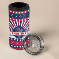 USA Christmas 4 in 1 Can Cooler Tumbler The Stars and Stripes Xmas Style - Wonder Print Shop