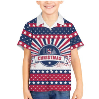 USA Christmas Family Matching Mermaid Dress and Hawaiian Shirt The Stars and Stripes Xmas Style - Wonder Print Shop