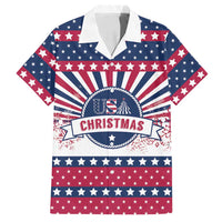 USA Christmas Family Matching Off Shoulder Short Dress and Hawaiian Shirt The Stars and Stripes Xmas Style - Wonder Print Shop