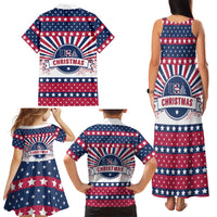 USA Christmas Family Matching Tank Maxi Dress and Hawaiian Shirt The Stars and Stripes Xmas Style - Wonder Print Shop