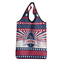 USA Christmas Grocery Bag The Stars and Stripes Xmas Style