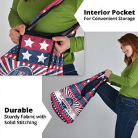 USA Christmas Grocery Bag The Stars and Stripes Xmas Style