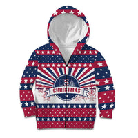 USA Christmas Kid Hoodie The Stars and Stripes Xmas Style - Wonder Print Shop