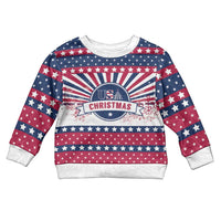 USA Christmas Kid Ugly Christmas Sweater The Stars and Stripes Xmas Style - Wonder Print Shop