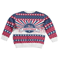 USA Christmas Kid Ugly Christmas Sweater The Stars and Stripes Xmas Style - Wonder Print Shop