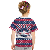 USA Christmas Kid T Shirt The Stars and Stripes Xmas Style - Wonder Print Shop