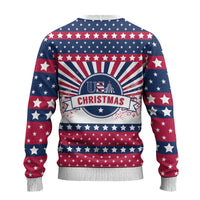 USA Christmas Ugly Christmas Sweater The Stars and Stripes Xmas Style - Wonder Print Shop