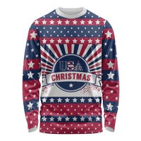 USA Christmas Long Sleeve Shirt The Stars and Stripes Xmas Style - Wonder Print Shop