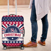 USA Christmas Luggage Cover The Stars and Stripes Xmas Style - Wonder Print Shop