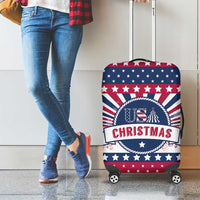 USA Christmas Luggage Cover The Stars and Stripes Xmas Style - Wonder Print Shop