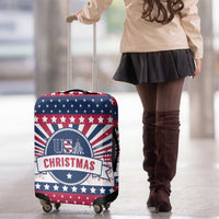 USA Christmas Luggage Cover The Stars and Stripes Xmas Style - Wonder Print Shop