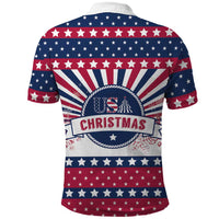 USA Christmas Polo Shirt The Stars and Stripes Xmas Style - Wonder Print Shop