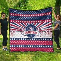 USA Christmas Quilt The Stars and Stripes Xmas Style - Wonder Print Shop