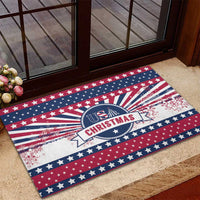 USA Christmas Rubber Doormat The Stars and Stripes Xmas Style - Wonder Print Shop