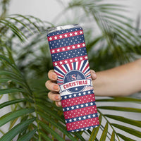 USA Christmas Skinny Tumbler The Stars and Stripes Xmas Style - Wonder Print Shop