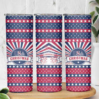 USA Christmas Skinny Tumbler The Stars and Stripes Xmas Style - Wonder Print Shop