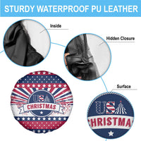 USA Christmas Spare Tire Cover The Stars and Stripes Xmas Style - Wonder Print Shop