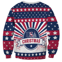 USA Christmas Sweatshirt The Stars and Stripes Xmas Style - Wonder Print Shop