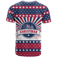 USA Christmas T Shirt The Stars and Stripes Xmas Style - Wonder Print Shop