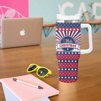 USA Christmas Tumbler With Handle The Stars and Stripes Xmas Style - Wonder Print Shop