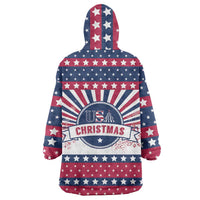 USA Christmas Wearable Blanket Hoodie The Stars and Stripes Xmas Style - Wonder Print Shop