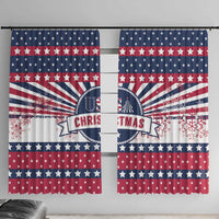 USA Christmas Window Curtain The Stars and Stripes Xmas Style - Wonder Print Shop