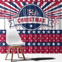 USA Christmas Window Curtain The Stars and Stripes Xmas Style - Wonder Print Shop
