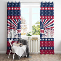 USA Christmas Window Curtain The Stars and Stripes Xmas Style - Wonder Print Shop