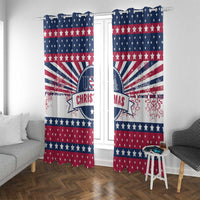 USA Christmas Window Curtain The Stars and Stripes Xmas Style - Wonder Print Shop