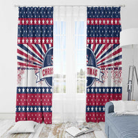USA Christmas Window Curtain The Stars and Stripes Xmas Style - Wonder Print Shop