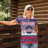 USA Christmas Women Polo Shirt The Stars and Stripes Xmas Style - Wonder Print Shop