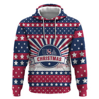 USA Christmas Zip Hoodie The Stars and Stripes Xmas Style - Wonder Print Shop