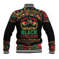 Make Every Month Black History Month Baseball Jacket African Pattern - Wonder Print Shop